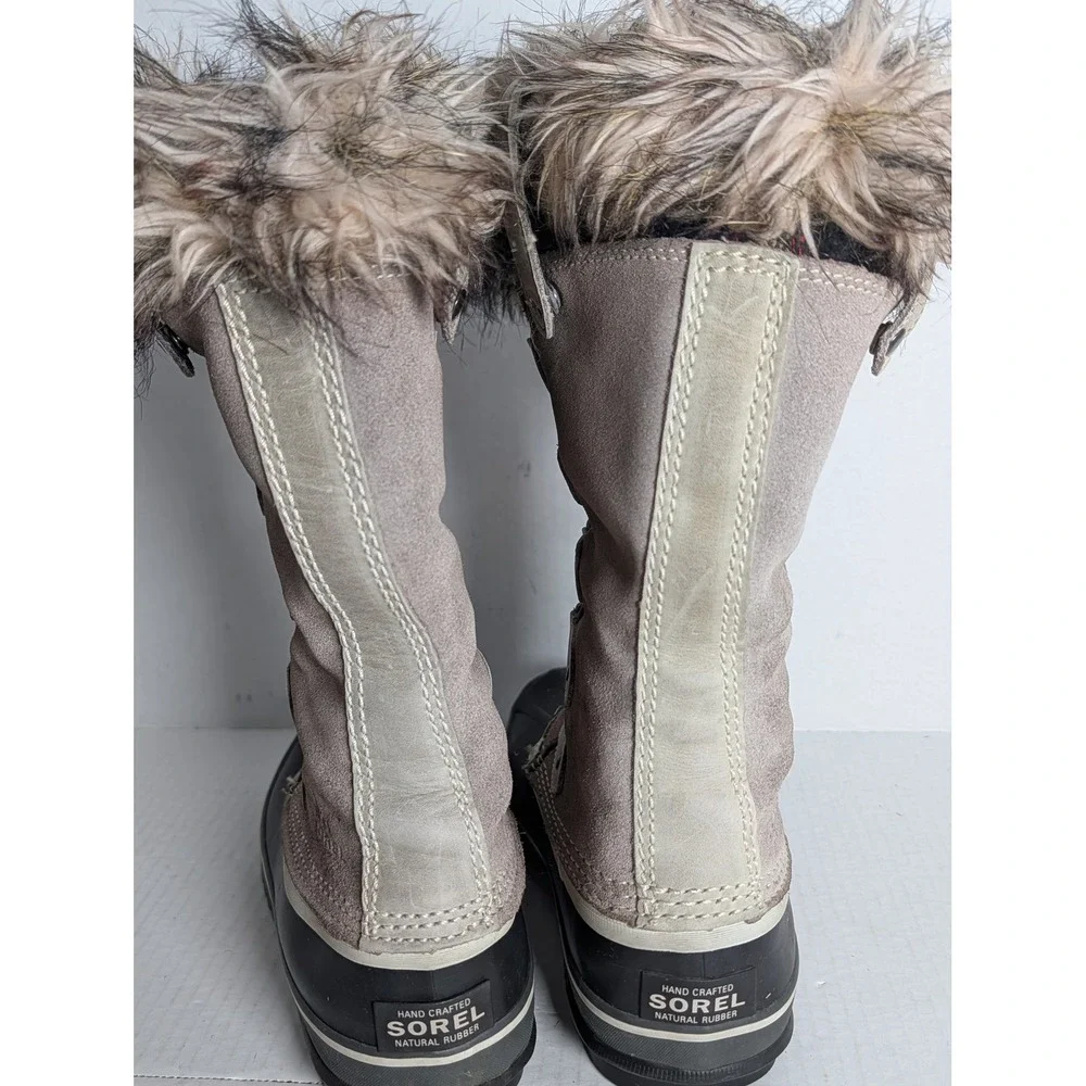 SOREL Joan of Arctic Waterproof Snow Boots Women's Size 6 Brown Faux Fur
